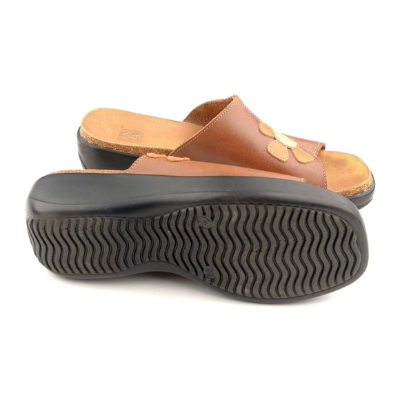 Elena Solano Wedge Sandals Sz 38 / 7.5 US Brown - Picture 8 of 8